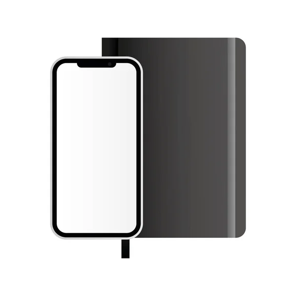 Μεμονωμένα mockup notebook και smartphone διανυσματικό σχεδιασμό — Διανυσματικό Αρχείο