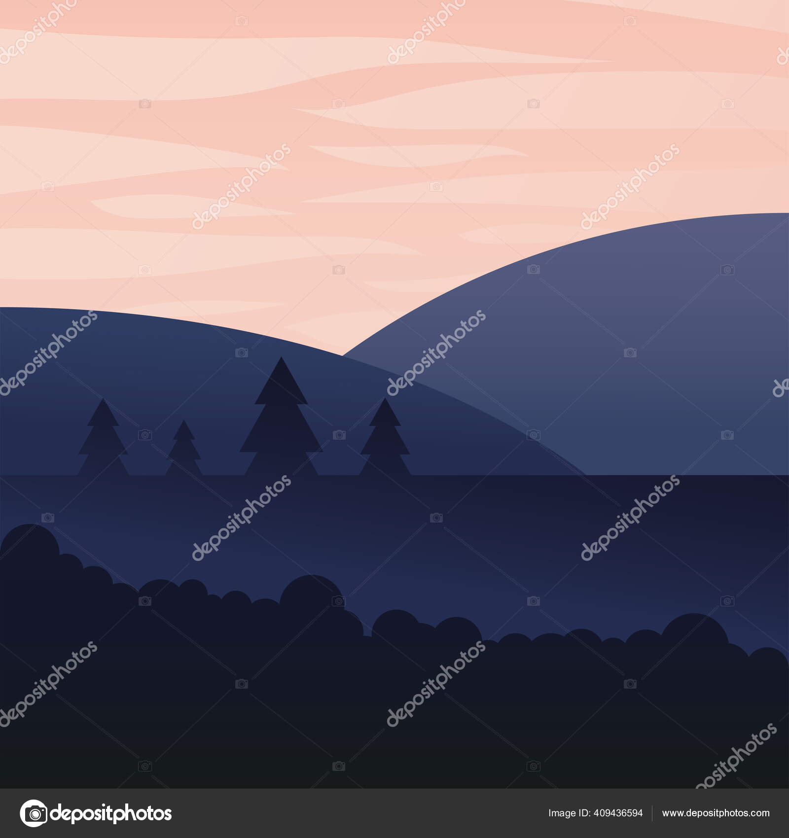 Landscape Of Pine Trees At Mountain And Pink Sky Vector Design Vector Image By C Yupiramos Vector Stock Landscape Of Pine Trees At Mountain And Pink Sky Vector Design Vector Image By C Yupiramos Vector Stock