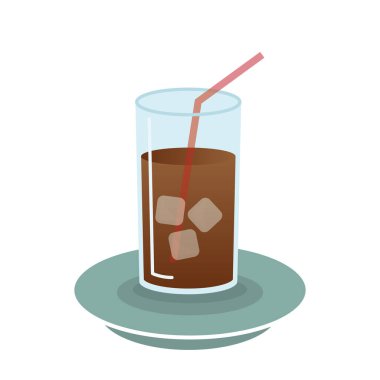Buzlu kahve bardağı vektör tasarımı