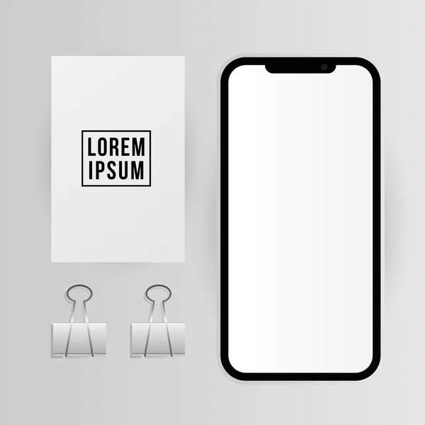 Papel smartphone Mockup e clipes design vetorial —  Vetores de Stock