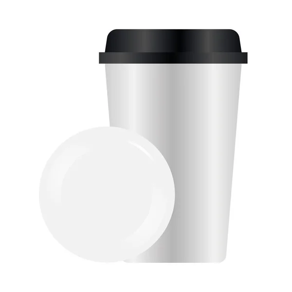 Caneca de café mockup isolado e design de vetor selo selo — Vetor de Stock