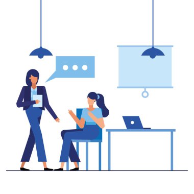 Ofis vektör tasarımındaki kadınlar