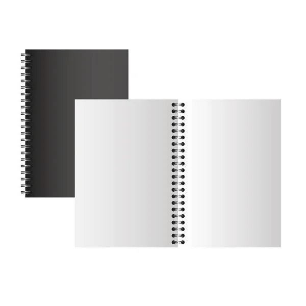 Isolated mockup open notebook vector design — Stock Vector