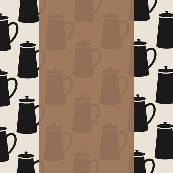 Kahve demlikleri arka plan vektör tasarımı — Stok Vektör
