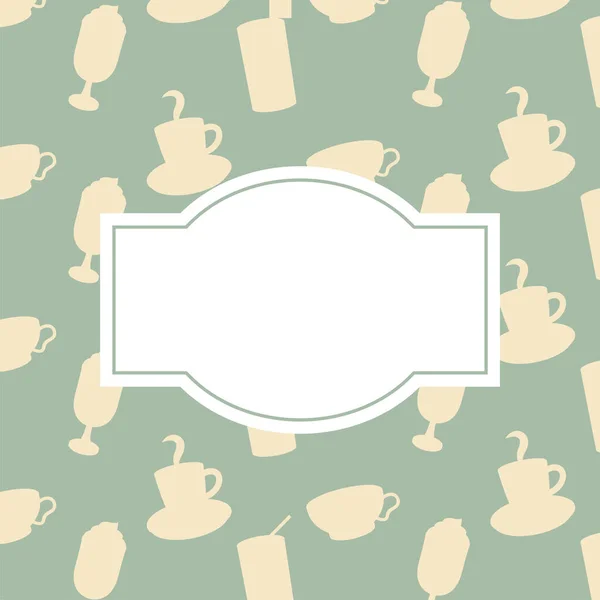 Metin vektör tasarımı için alanı olan kahve demlikleri ve fincanlar — Stok Vektör