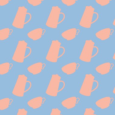 kahve demlikleri ve fincanlar arka plan vektör tasarımı