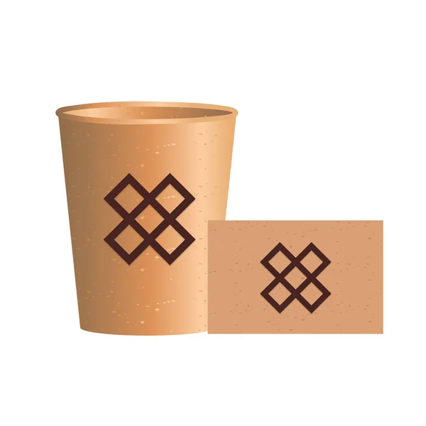 Изолированный макет кофе кружку и карты вектор дизайн — стоковый вектор