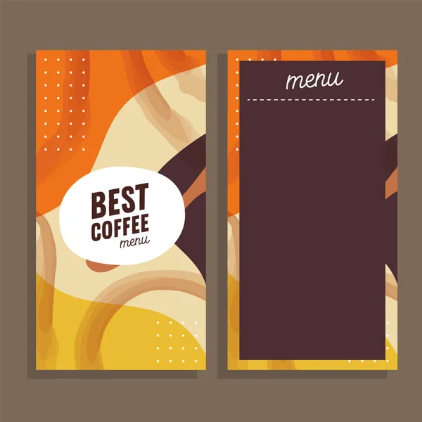 Mejor diseño de tarjeta de menú de café vector — Archivo Imágenes Vectoriales