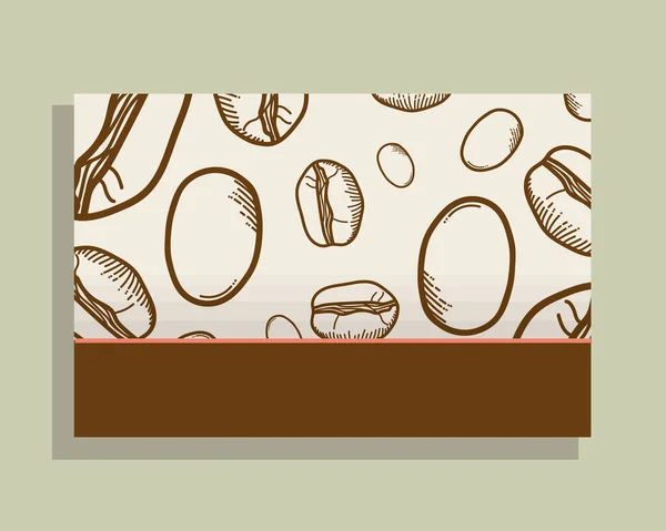 コーヒー豆ベクトルデザインの白いポスター — ストックベクタ