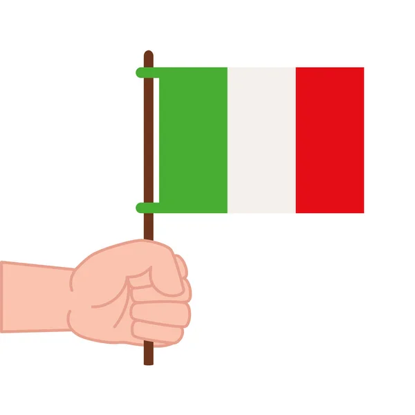 Hand met vlag van mexico op witte achtergrond — Stockvector