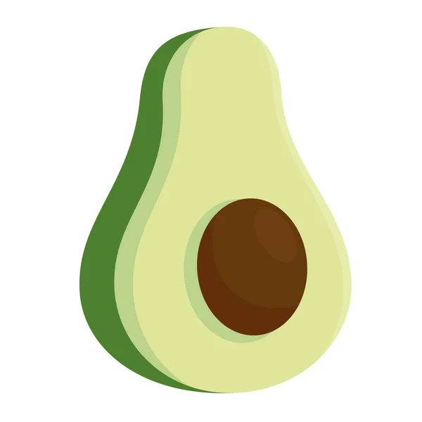 Frisches Avocado-Gemüse auf weißem Hintergrund — Stockvektor