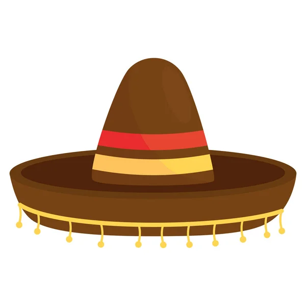 Icône chapeau mexicain, sur fond blanc — Image vectorielle