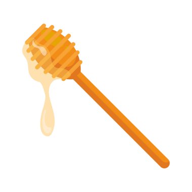 Beyaz arka planda bal damlayan ballı dipper çubuğu.