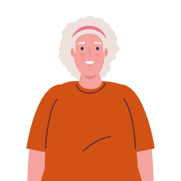 Aranyos öreg nő avatar karakter — Stock Vector