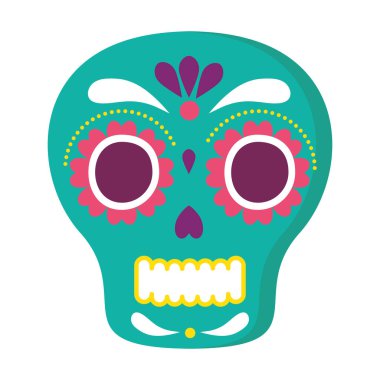 Meksika kafatası, beyaz arkaplan