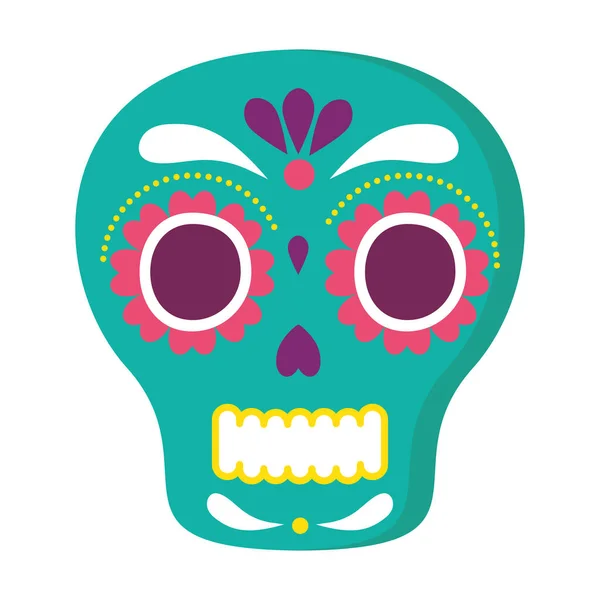 Calavera mexicana, en fondo blanco — Vector de stock