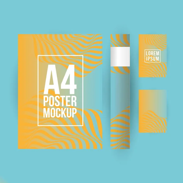 A4 póster maqueta y tarjetas de diseño vectorial — Vector de stock