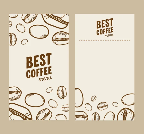 Koffiebonen papieren frames vector ontwerp — Stockvector