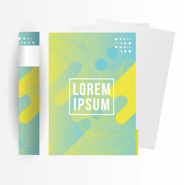 Mockup file with papers vector design — 스톡 벡터