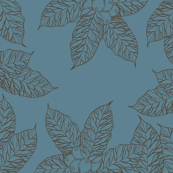 Φύλλα καφέ με φασόλια φόντο σχεδιασμό διάνυσμα — Διανυσματικό Αρχείο