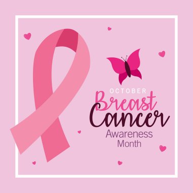 Göğüs kanseri farkındalığı pankartıyla