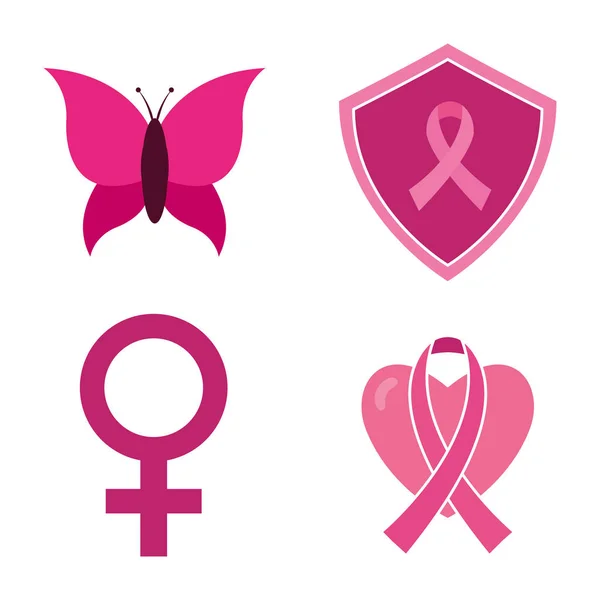 Breast cancer awareness banner with — Stock Vector