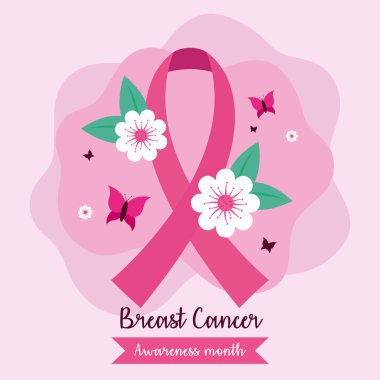 Göğüs kanseri farkındalığı pankartıyla