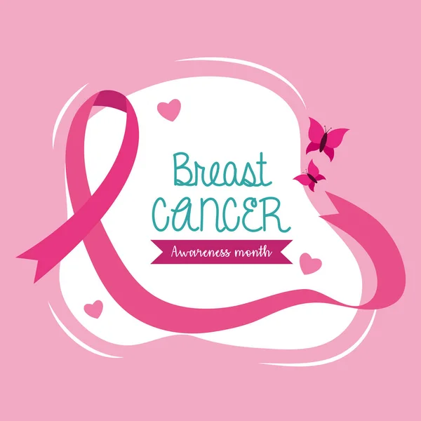 Breast cancer awareness banner with — Stock Vector