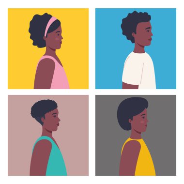 Afrikalı gençlerin profil fotoğraflarını ayarla