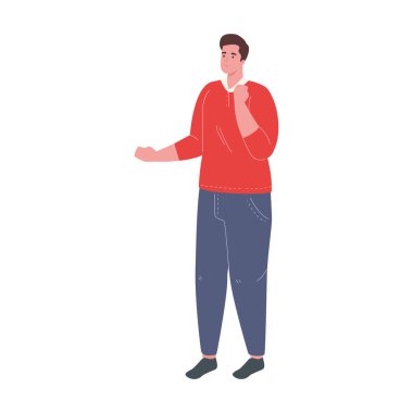 Artı cüsseli adam çizgi film vektör tasarımı