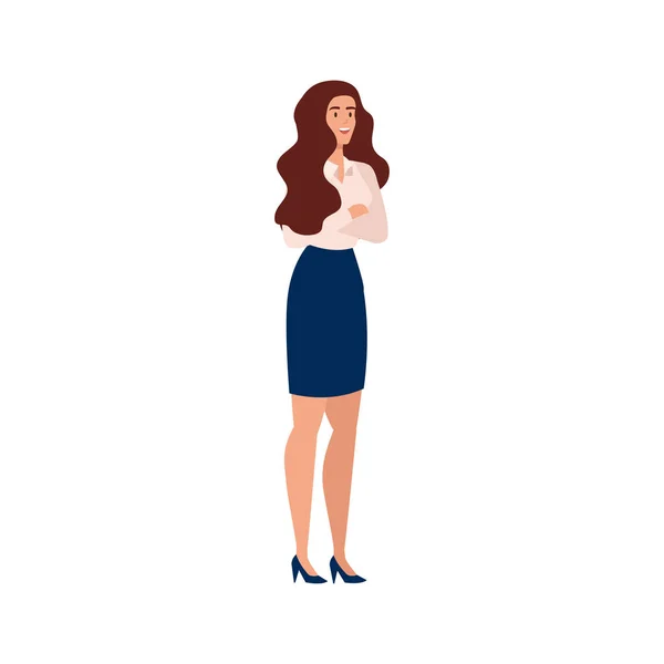 Dessin animé femme avec conception vectorielle jupe — Image vectorielle