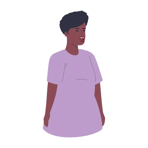 Plus storlek svart kvinna tecknad vektor design — Stock vektor