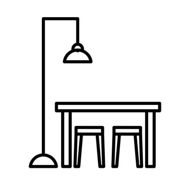 Lamba satırı biçim vektör tasarımlı ofis masası