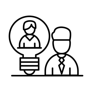 Ampul çizgisi biçim vektör tasarımlı iş arkadaşları