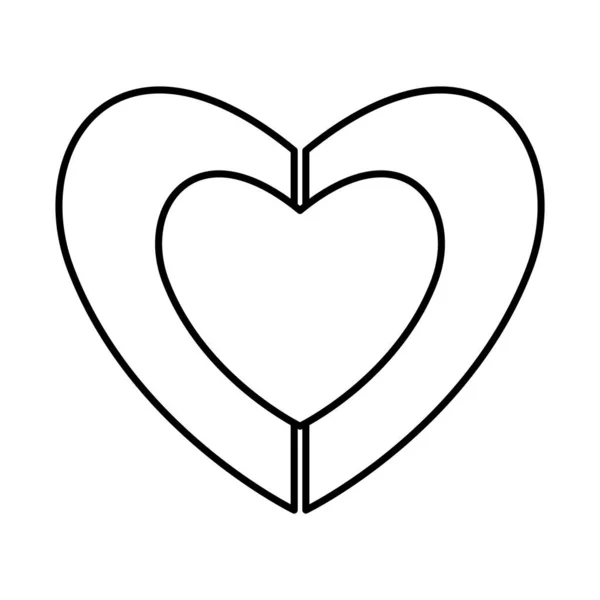 Návrh vektoru stylu čáry srdce — Stockový vektor
