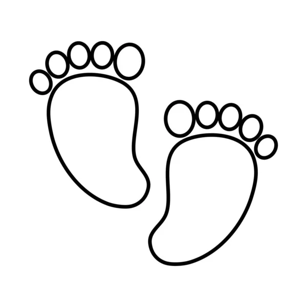 Footprints line style icon vector design — Stock Vector