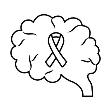 Beyin çizgisi biçim vektör tasarımında tıbbi kurdele