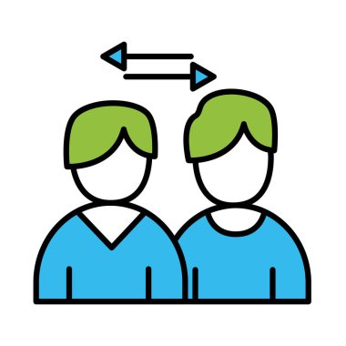 ok çizgisi ve renk biçimi vektör tasarımı olan iş arkadaşları