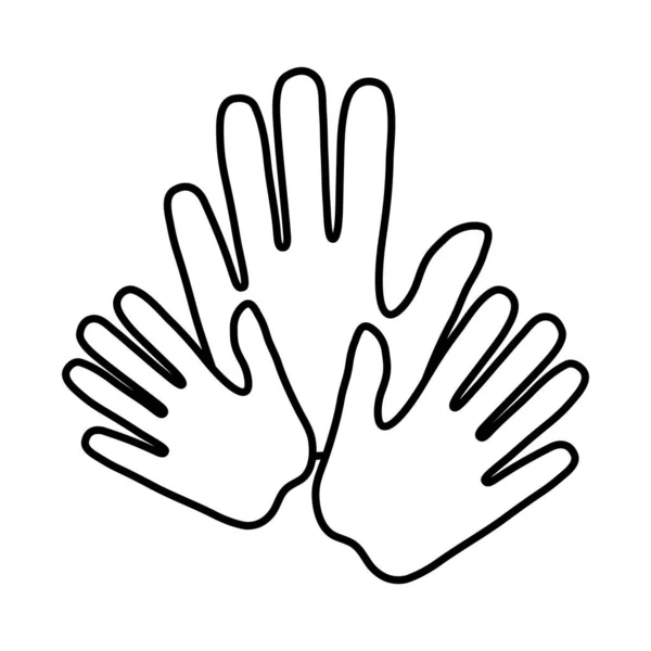 Sign with hands line style icon vector design — Stock Vector