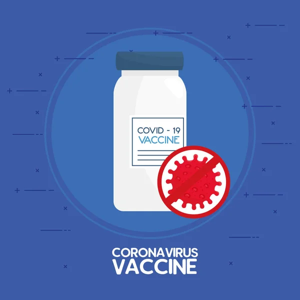 Injekční lahvička s vakcínou proti koronaviru covid19 — Stockový vektor