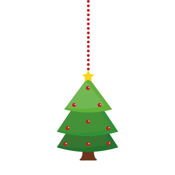 Feliz Natal pinheiro pendurado vetor design — Vetor de Stock