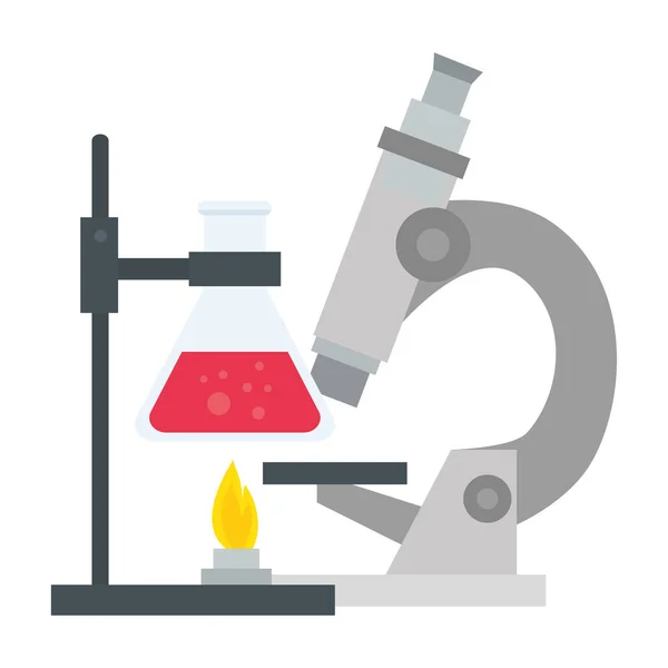 플라스크 벡터 설계를 갖춘 실험실 현미경 — 스톡 벡터