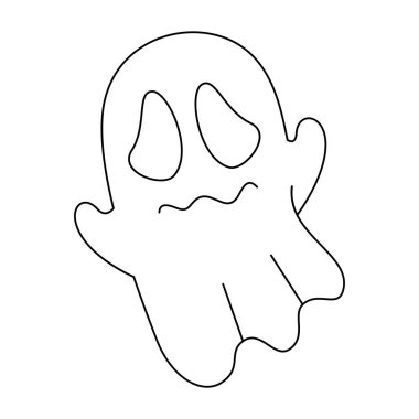 Cadılar Bayramı hayalet çizgi film vektör tasarımı