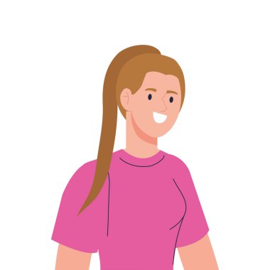 İzole kadın çizgi film vektör tasarımı