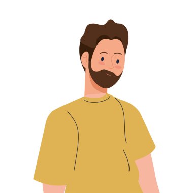 Sakal vektör dizaynlı adam çizgi filmi