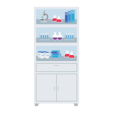 Laboratuvar mobilyaları matara vektör tasarımlı