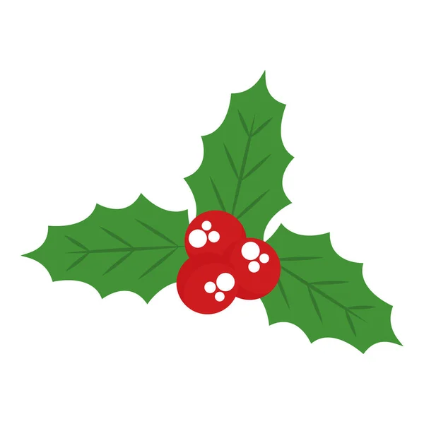 メリークリスマスベリーの葉ベクトルデザイン — ストックベクタ