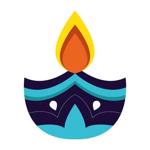 Diwali icône de bougie design vectoriel — Image vectorielle