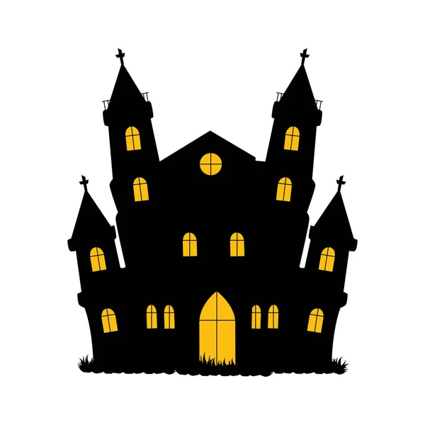 Halloween Haus Schloss Vektor-Design — Stockvektor