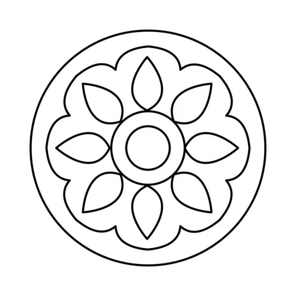 Mandala ligne style icône vectoriel design — Image vectorielle